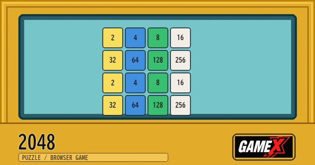 2048 無料ブラウザゲームのパッケージ風サムネイル