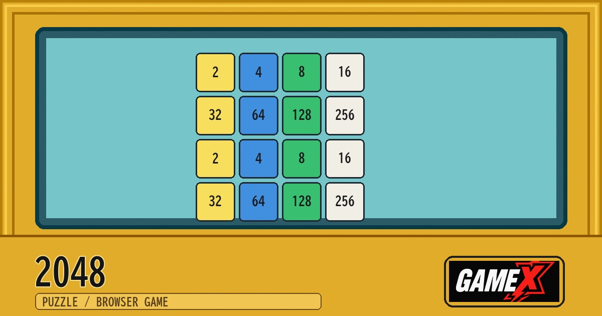 2048 無料ブラウザゲームのパッケージ風サムネイル
