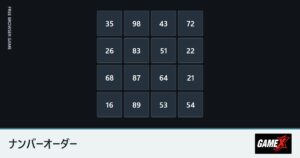 ナンバーオーダーのプレイ画面